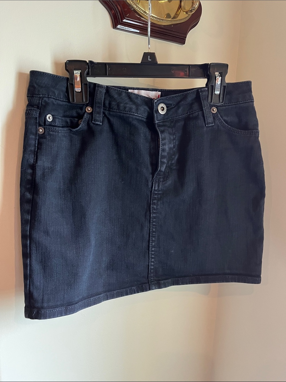 BDG Black Denim Mini Skirt with Pockets